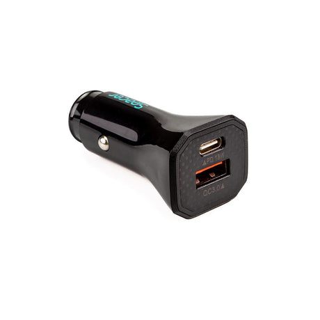 Incarcator auto Spacer Fast Charge 12W, 5V/2.4A max, putere 12W, 1 x USB + 1 x USB Type-C, pt. bricheta auto, negru