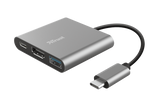 Hub USB Trust Dalyx, 3 porturi USB-C, silver