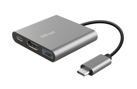Hub USB Trust Dalyx, 3 porturi USB-C, silver