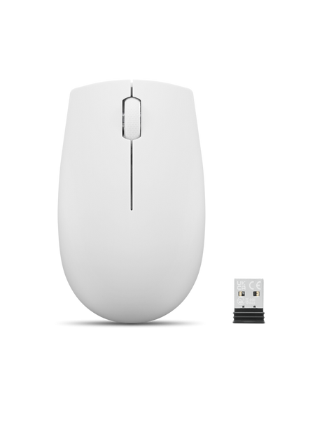 Mouse wireless Lenovo 300, Cloud Grey, Rezolutie (dpi): 1000 dpi, Butoane/rotite: 3, Interfata mouse: Wireless, Tehnologie: Wireless, Interfata receiver: dongle USB 2.4GHz, Dimensiune (mm): 97.91 x 57.99 x 32.53 mm, Greutate: 52g