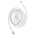 Cablu alimentare si date Baseus Free2Draw Mini, Fast Charging Data Cablept. smartphone, retractabil, USB Type-C la USB Type-C 100W, 1m, alb