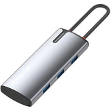 Hub USBC 3.0 Tellur, porturi 1 x HDMI, 3 x USB 3.0, 1 x USB-C, dimensiuni 42 x 112.5 x 16.5 mm, gri