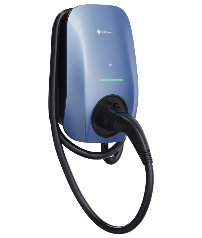 Solplanet EV Charger 22kW, RFID/NFC, WIFI+Bluethooth+RS485, Morandi Blue, 5M Cable+ETH