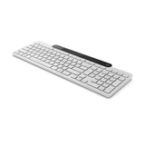 Tastatura Lenovo 800 Self-Charging Bluetooth; reincarcabila cu ajutorul luminii ambientale, fara spatiu destinat bateriilor clasice; layout: US; conectivitate: BT 5.1, se poate conecta la 3 dispozitive; greutate: 635g; compatibil cu Windows 10, Windows 11; culoare: alb