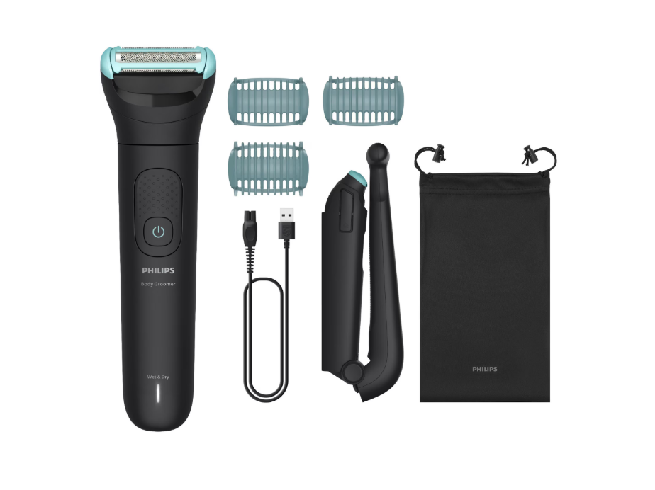 Aparat de ras si tuns corporal cu sita metalica hipoalergenica PHILIPS BG5480/15, autonomie 100 min, funcție incarcare rapida, brat extensie pentru urilizare pe spate, 3 piepteni bidirectionali, indicator luminos baterie, husa textila