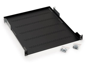 Raft fix perforat Triton 19" 1U/350 capacitate incarcare 40kg, negru