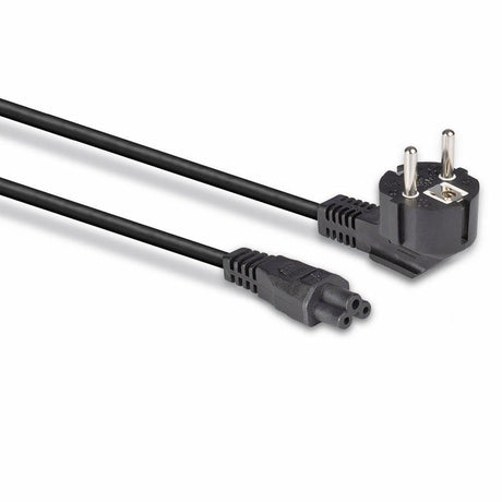 Cablu alimentare Lindy, conector A: Schuko, conector B: IEC C5C5, lungime cablu 2m, material PVC si PBT, material conductor: cupru, dimensiuni A: 36.5x71x36.5mm (1.44x2.8x1.44in), B: 22.8x64x15mm (0.9x2.52x0.59in), negru