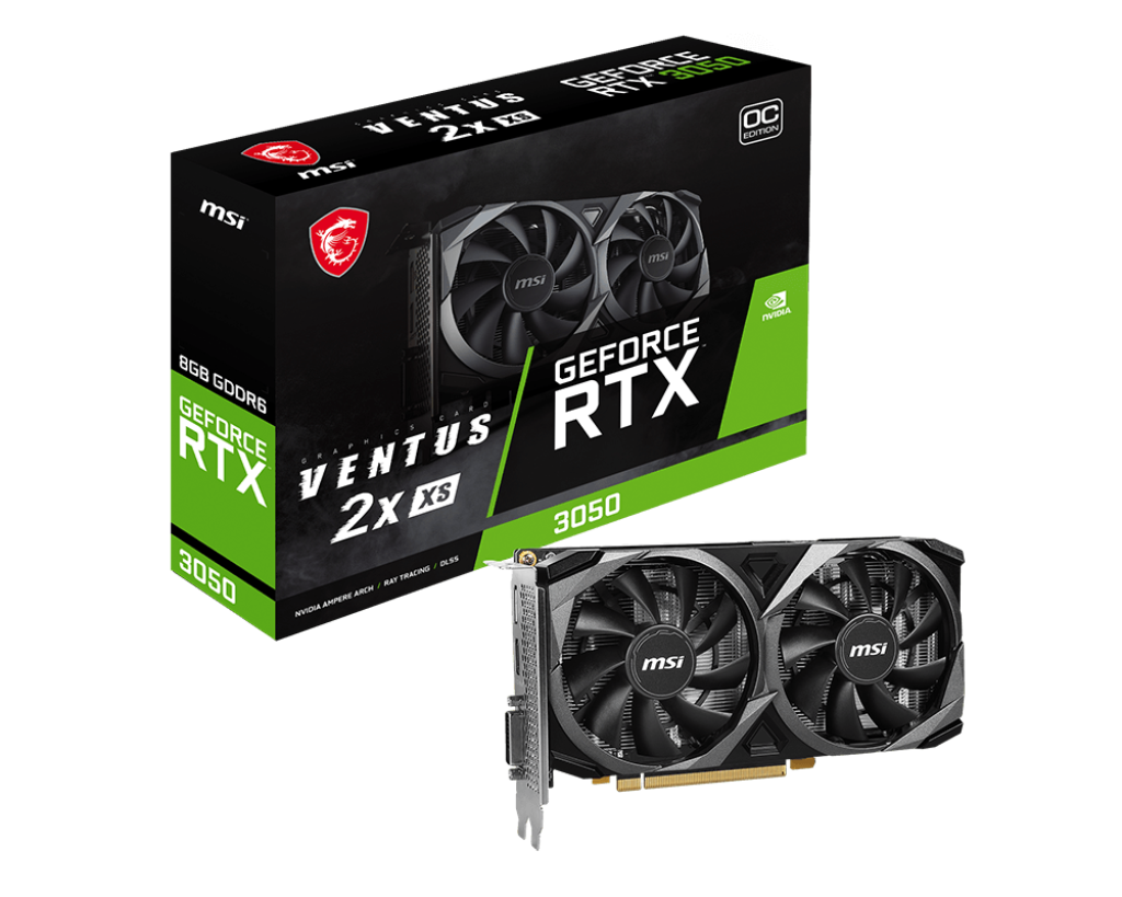 Placa Video MSI GeForce RTX™ 3050 VENTUS 2X XS 8G OC GDDR6 128 bit PCIE Gen 4, 1x DP 1x HDMI