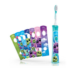 Periuta de dinti electrica pentru copii PHILIPS Sonicare For Kids HX6322/04, 62000 miscari/min, 2 programe, 2 capete, Albastru, L x A x I (mm) 110x64x220