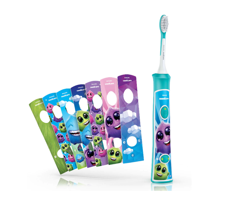 Periuta de dinti electrica pentru copii PHILIPS Sonicare For Kids HX6322/04, 62000 miscari/min, 2 programe, 2 capete, Albastru, L x A x I (mm) 110x64x220