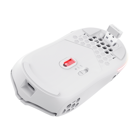 Mouse wireless Trust GXT 929W Helox, rezolutie maxima 4800 DPI, 6 butoane, alb