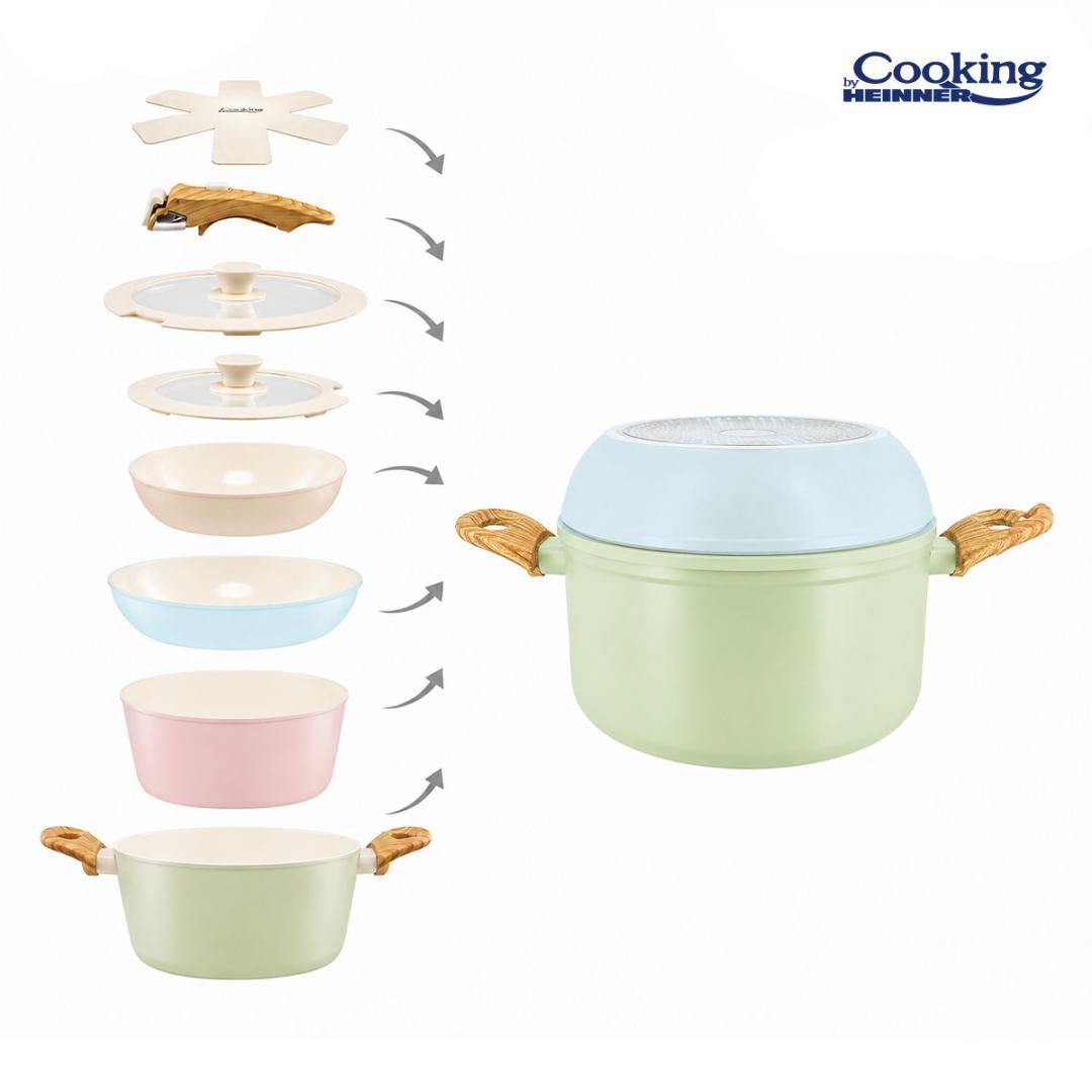 SET 8 PIESE DIN ALUMINIU FORJAT MARBELLA MULTICOLOR, COOKING BY HEINNER