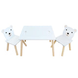 Set masuta si 2 scaune, cu spatiu de activitati, Bear, U-Grow