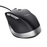 Mouse Trust Fyda cu fir, optic, interfata USB 2.0 rezolutie maxima 5000 DPI, 6 butoane, negru