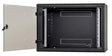 Rack de perete Triton sectiune simpla 12U 500mm adancime usa sticla panouri laterale fixe sectiuni ventilatie activa, sectiuni acces cabluri sus/jos/spate securizare cu cheie, 1 pereche montanti reglabili IP30 negru