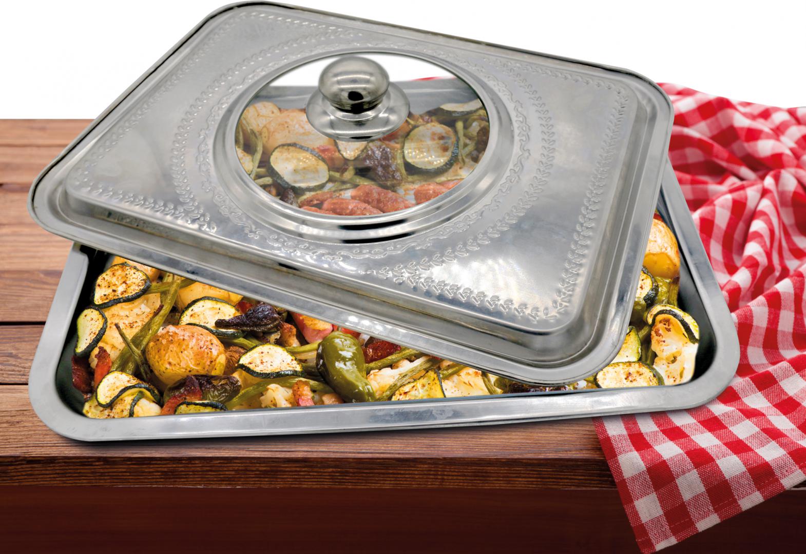 TAVA CUPTOR CU CAPAC, INOX ,35*26*7CM, VANORA HOME