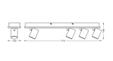 Spot LED cvadruplu ajustabil Ledvance DECOR MARS, 58.5W, 5780 lm, lumina calda (3000K), IP20, 713mm, Alb, clasa energetica F