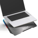 Cooler laptop Tellur Shade, pentru laptpori cu dimensiunea de 17", 3 ventilatoare, conexiune USB-A sau USB-C plug and play, iluminare RGB LED, gri