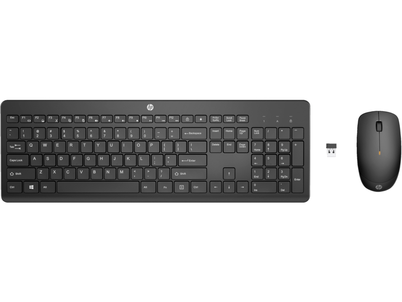 HP 235 Wireless Mouse and Keyboard Combo, Culoare: Negru, Dimensiuni: 44 x 14,62 x 2,76 mm (tastatură); 6,33 x 11,5 x 3,62 cm (mouse), Greutate: 0,5 kg (tastatură); 0,06 kg (mouse), Garantie 1 an