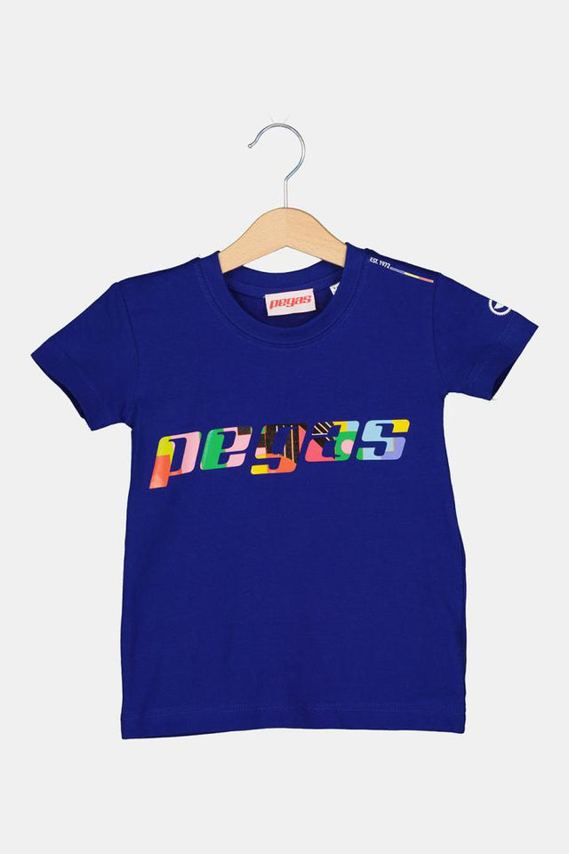 TRICOU  LOGO MULTICOLOR COPII  ROYAL BLUE-6