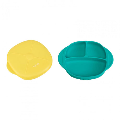 Farfurie silicon cu capac , galbena, U-Grow