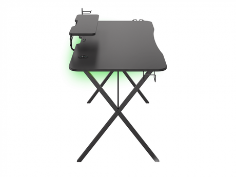 Birou gaming Genesis Holm 300, MDF, suporta pana la 60kg, iluminare RGB, negru