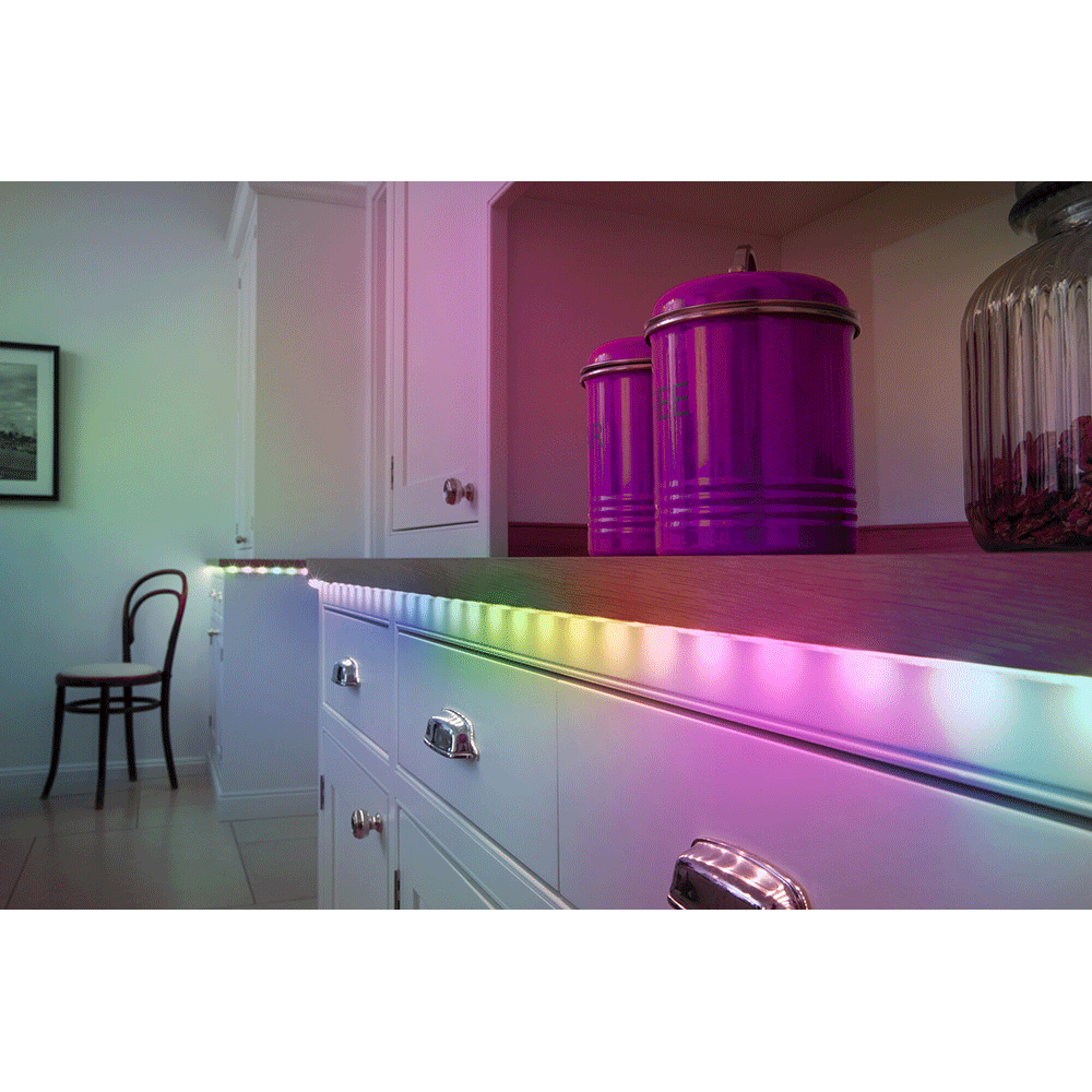 Kit Banda LED RGB Osram FLEX cu Telecomanda, 14W, 220-240V, 1300 lm, lumina alba si color (3000K), dimabila, IP20, 5 metri