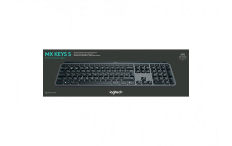 Tastatura Logitech MX Keys S, Iluminare, 2.4GHz&Bluetooth, USB-C, US INTL layout, graphite/negru