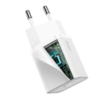 INCARCATOR retea Baseus Super Si, Quick Charge 20W, 1 x USB Type-C 5V/3A, alb