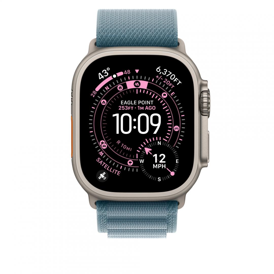 49mm Light Blue Alpine Loop - Small - Natural Titanium Finish