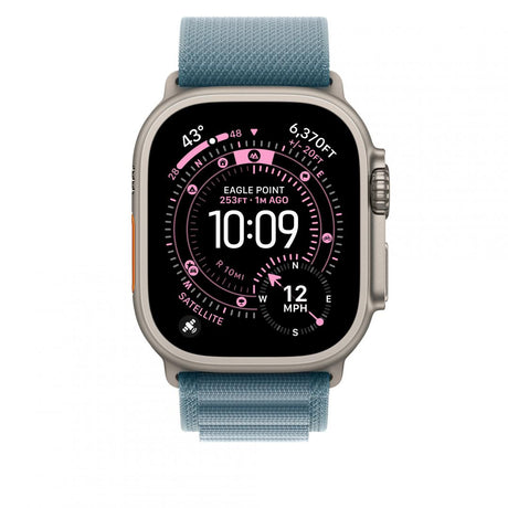 49mm Light Blue Alpine Loop - Small - Natural Titanium Finish