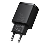 Incarcator retea Baseus Compact, Quick Charge 20W, 1 x USB Type-C 5V/3A max, 1 x USB 5V/3A, negru