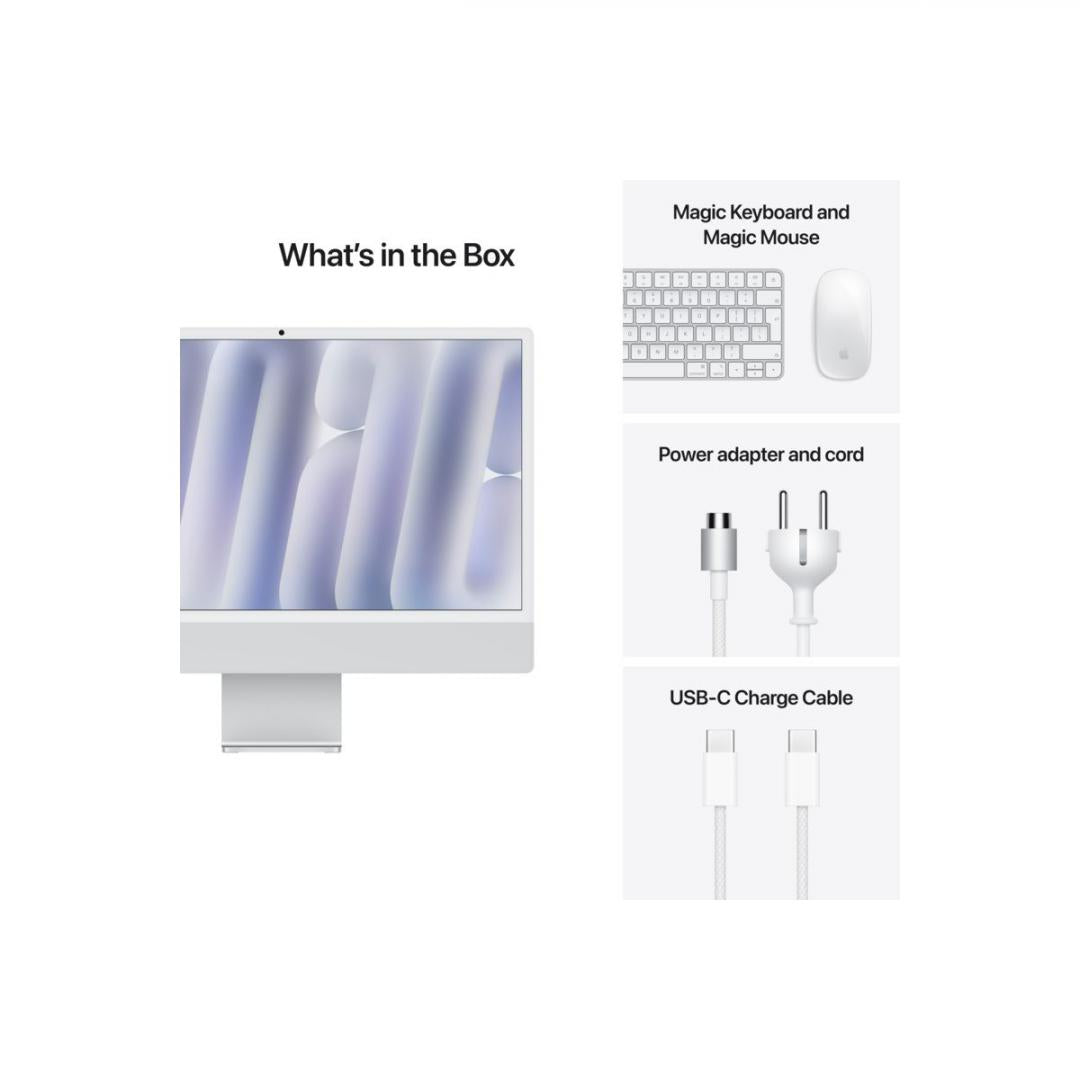 Apple iMAC 24" Retina 4.5k/ Apple M4 (CPU 8-core, GPU 8-core, NeuralEngine 16-core)/16GB/512GB - Silver - INT KB (2024)  (cto from  MWUC3RO/A)