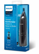 Aparat de tuns pentru nas și urechi PHILIPS NT1650/16, 100% waterproof, Sistem de protectie dual, Inchidere prin rotatie, Baterie tip AA inclusa,, L x A x I (mm) 39x83x190