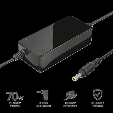 Incarcator laptop Trust Primo, universal, 70W-19V, negru