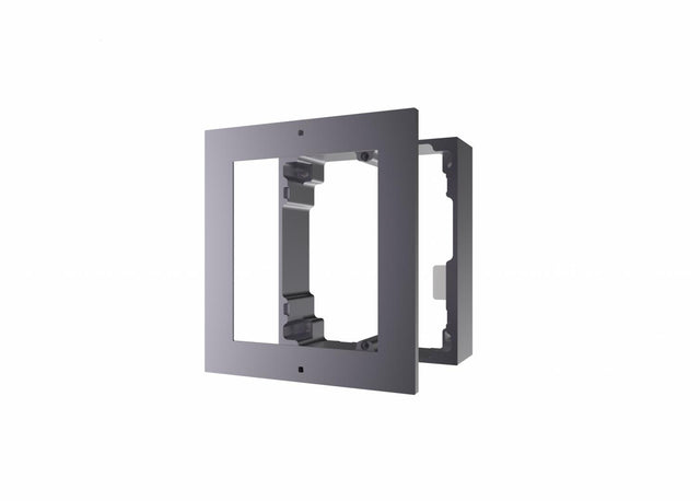 Panou frontal pentru un modul videointerfon modular Hikvision DS-KD-ACW1; montare aplicata; material aluminiu; dimensiuni: 117mm x 1 07mm ×4mm;