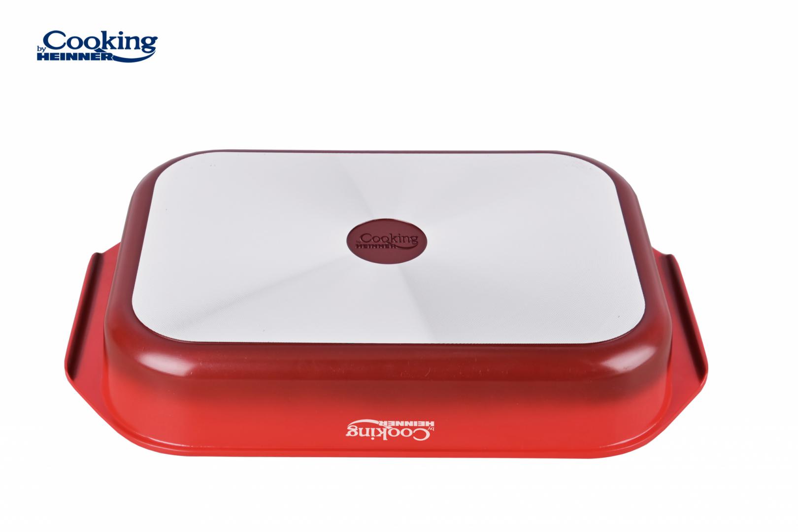 TAVA ALUMINIU CU ACOPERIRE CERAMICA 39.5x26 CM, RED LINE, COOKING BY HEINNER