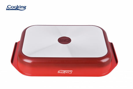 TAVA ALUMINIU CU ACOPERIRE CERAMICA 39.5x26 CM, RED LINE, COOKING BY HEINNER