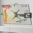 Suport TV de perete, Barkan BM464L, Full Motion cu 2 brate, 13"- 90", VESA 600 x 400 mm, suporta pana la 60kg, negru