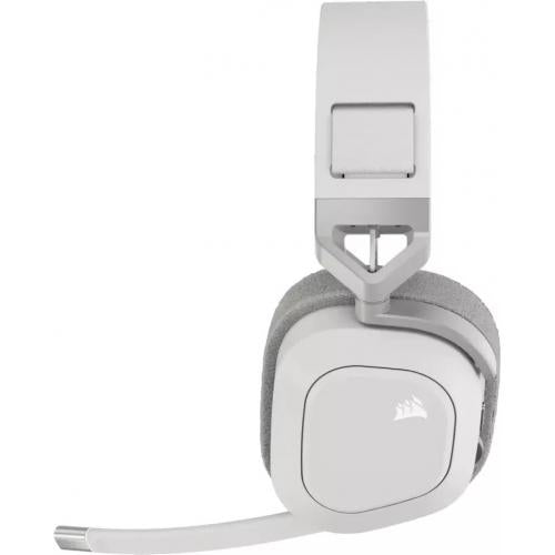 Casti cu microfon Corsair HS80 MAX WIRELESS, Multi-platform Gaming, 20Hz-40Khz, 32ohm, 116db, driver 50mm, autonomie baterie de pana la 24 de ore, alb