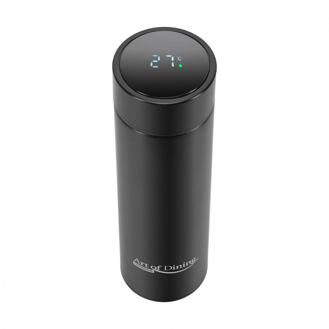 TERMOS INOX 450 ML, CU INDICATOR LED PENTRU TEMPERATURA, NEGRU, ART OF DINNING BY HEINNER
