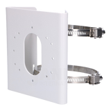 Suport de montaj pe stalp Hikvision DS-1275ZJ-S-SUS, dimensiuni: 144 mm × 131.6 mm × 44.3 mm, greutate: 760 g