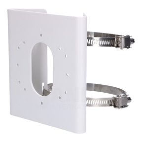 Suport de montaj pe stalp Hikvision DS-1275ZJ-S-SUS, dimensiuni: 144 mm × 131.6 mm × 44.3 mm, greutate: 760 g