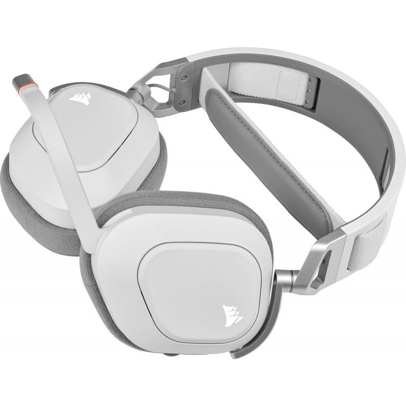 Casti cu microfon Corsair HS80 WIRELESS Surround 7.1, Multi-platform Gaming, 20Hz-40KHz, 32ohm, 116db, driver 50mm, autonomie baterie de pana la 20 de ore, alb