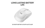 Mouse Logitech MK240 Silent Wireless, optic, interfata Bluetooth, rezolutie 1000 DPI, alb