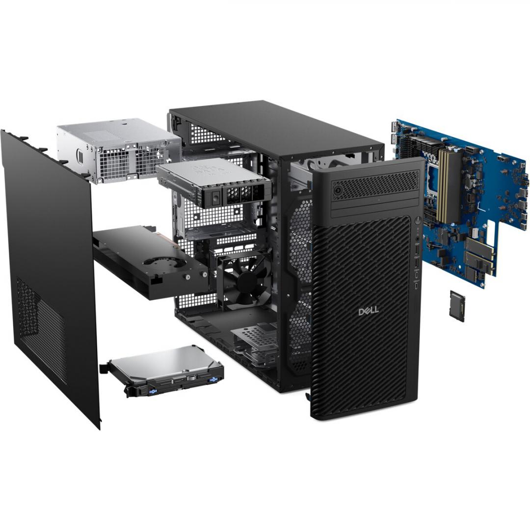 Desktop Workstation Dell Pro Max T2 cu procesor Intel Core Ultra 9 U9-285K pana la 5.7 GHz, 64 GB DDR5, 2TB SSD 4TB HDD, RTX 4000 Ada, Windows 11 Pro, Black, 3 ani Garantie