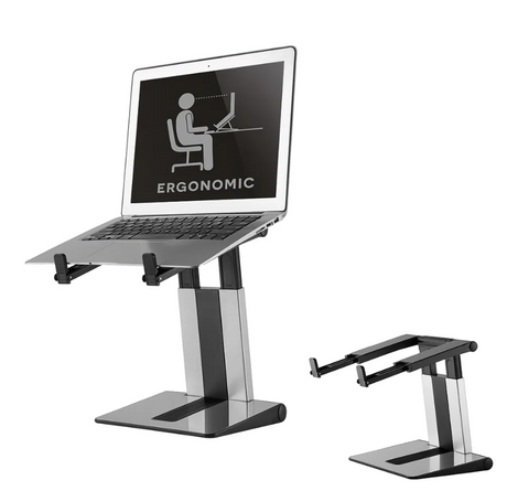 Stand laptop Neomounts NSLS200; pentru display-uri cu diagonale 10"-17", greutate maxima suportata 5kg, tilt; culoare argintiu. Garantie 5 ani
