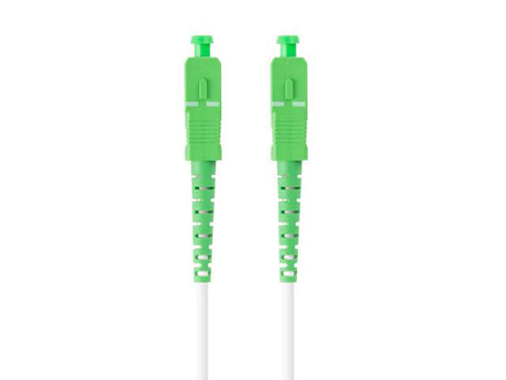 Patch cord fibră SM SC/APC-SC/APC simplex 10 m LSZH G657A2 3,0 mm alb