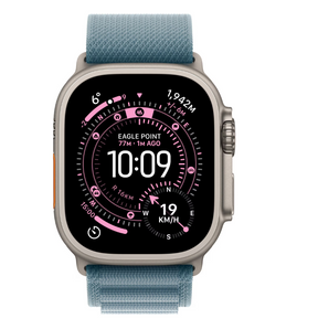 Apple Watch Ultra 3 GPS + Cellular 49mm Natural Titanium Case with Light Blue Alpine Loop - Large