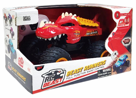 MASINUTA CU TELECOMANDA TIP CAMION BEAST RUNNERS, SCARA 1/24, 21CM, ROSU